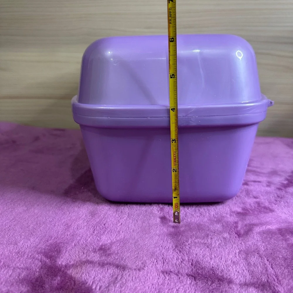 Horizon Group USA Purple Glitter Handle Makeup Case Organizer Storage Box